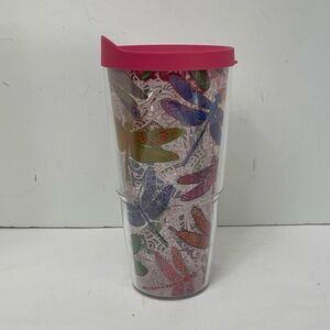 Tervis‎ Tumbler Dragonfly Mandala 20 oz Pink Slider Lid Colorful Travel
